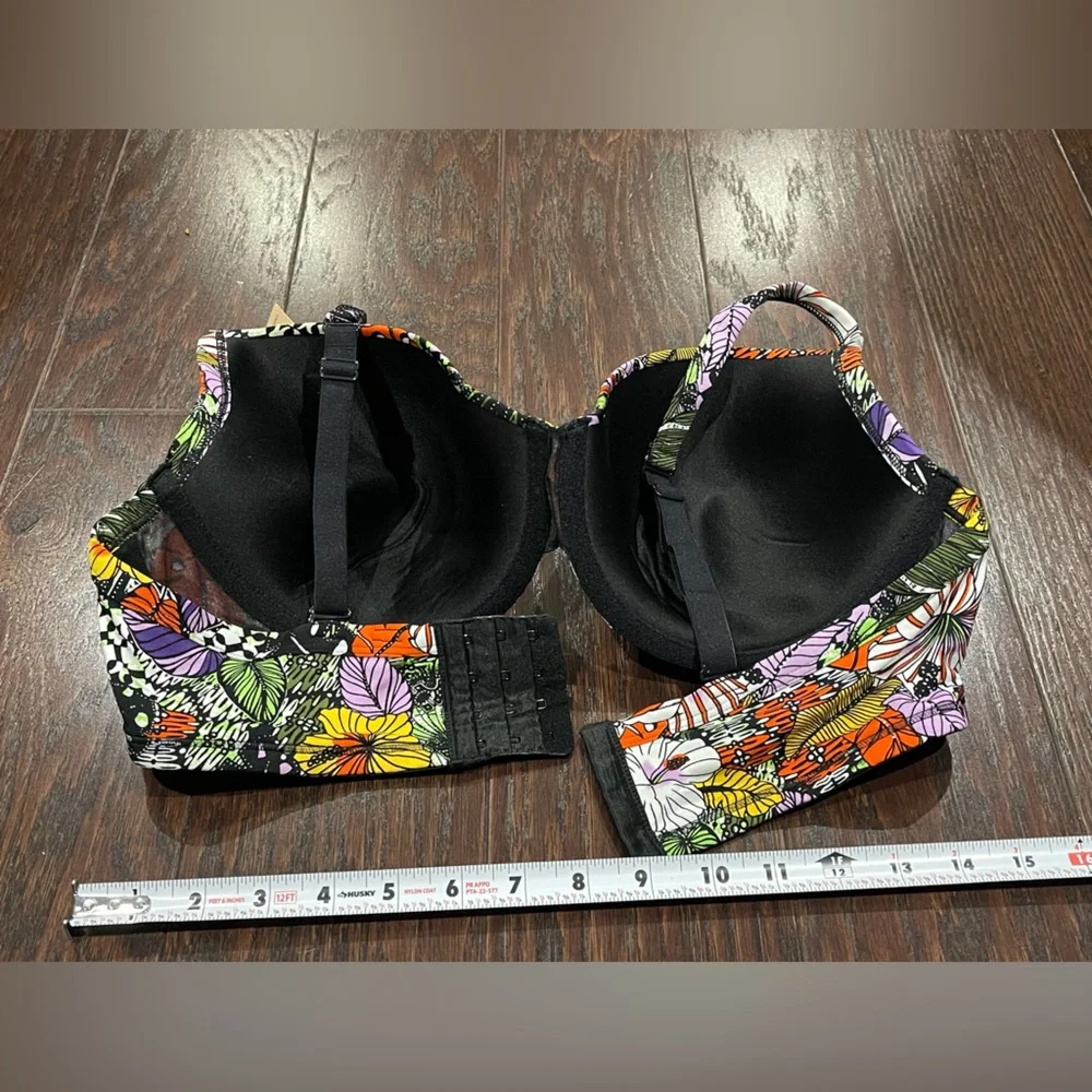 Cacique Cotton TShirt Bra Size 40 DD Shaping Solution Underwire Floral NEW